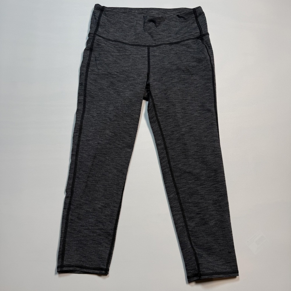 Athleta Leggings Womens Small Gray Cropped Knit High Rise Activewear Workout